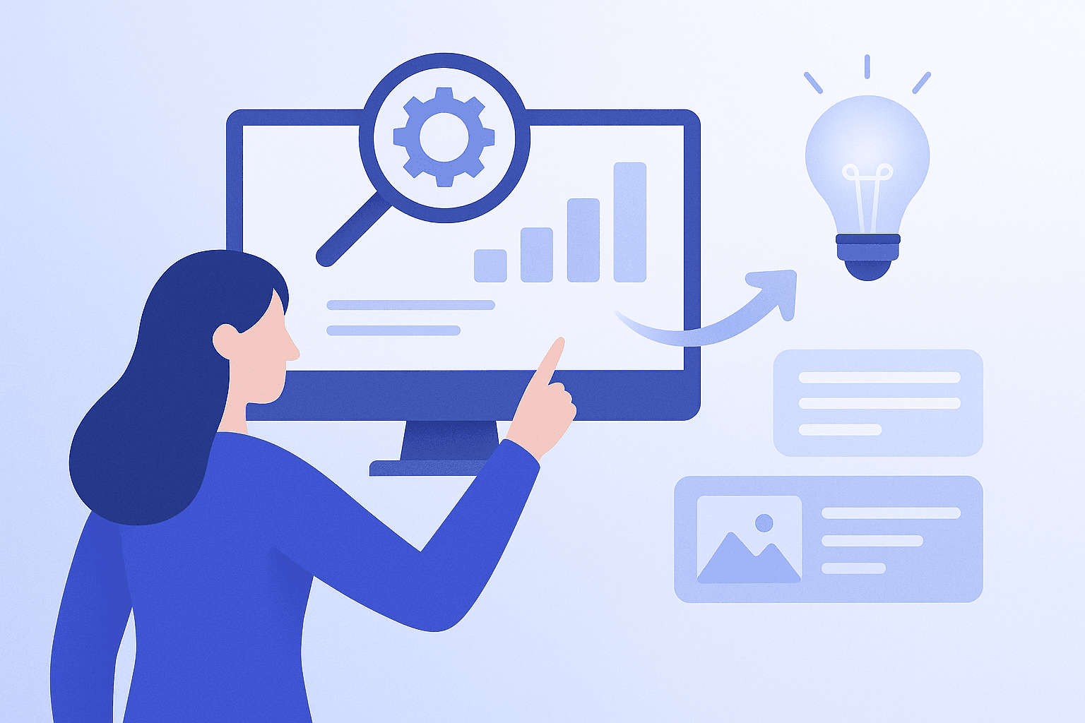 Illustration de la veille concurrentielle inspirant du contenu innovant avec IA